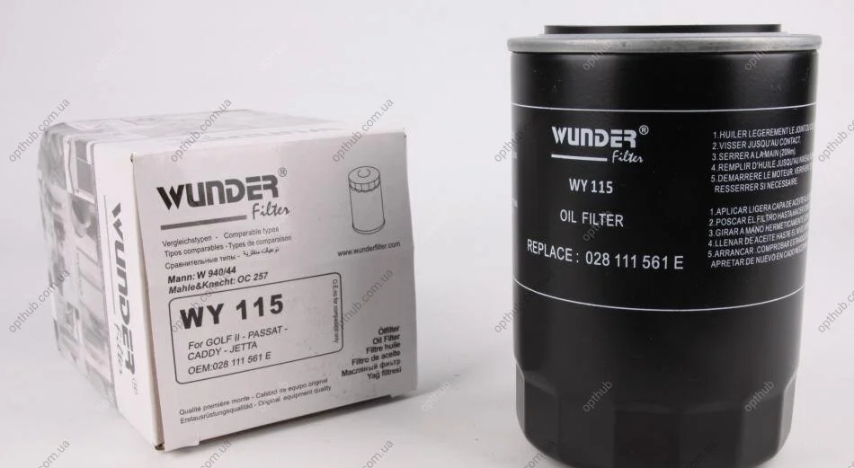 Фільтр масляний Audi/VW UA63 WUNDER FILTER WY 115 (фото 1)