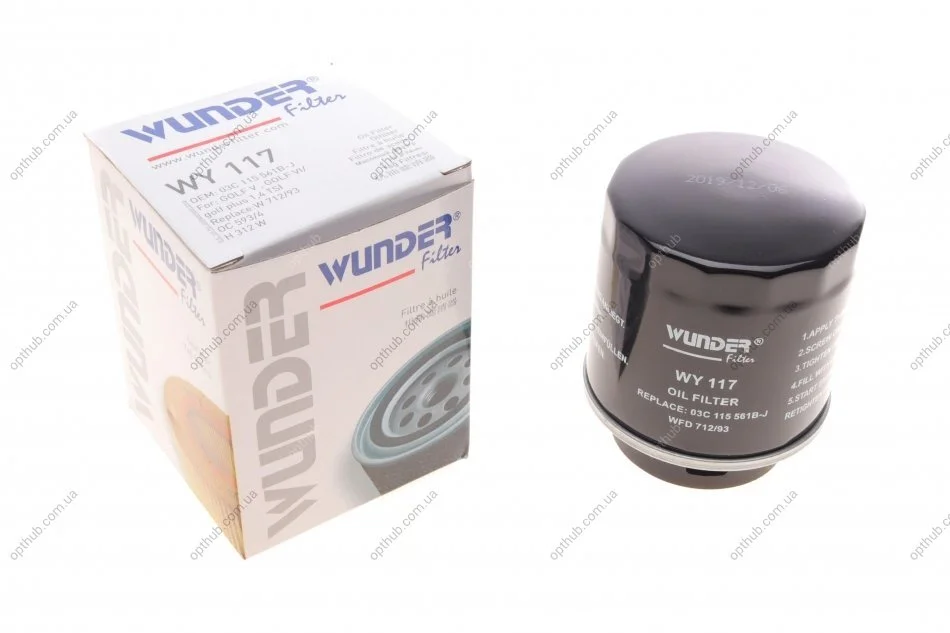 Фільтр масляний VW Golf 1.2/1.4 TSI 07-13/Jetta/Passat 1.4 TSI 07-10 UA63 WUNDER FILTER WY 117 (фото 1)