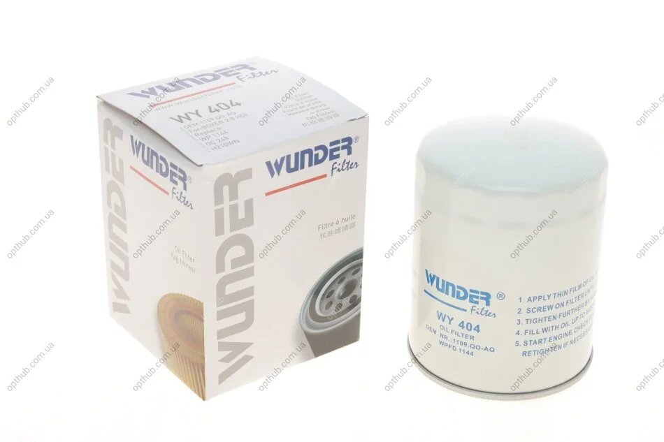 Фільтр масляний Fiat Ducato/Iveco 2.5D/2.8D UA63 WUNDER FILTER WY 404 (фото 1)
