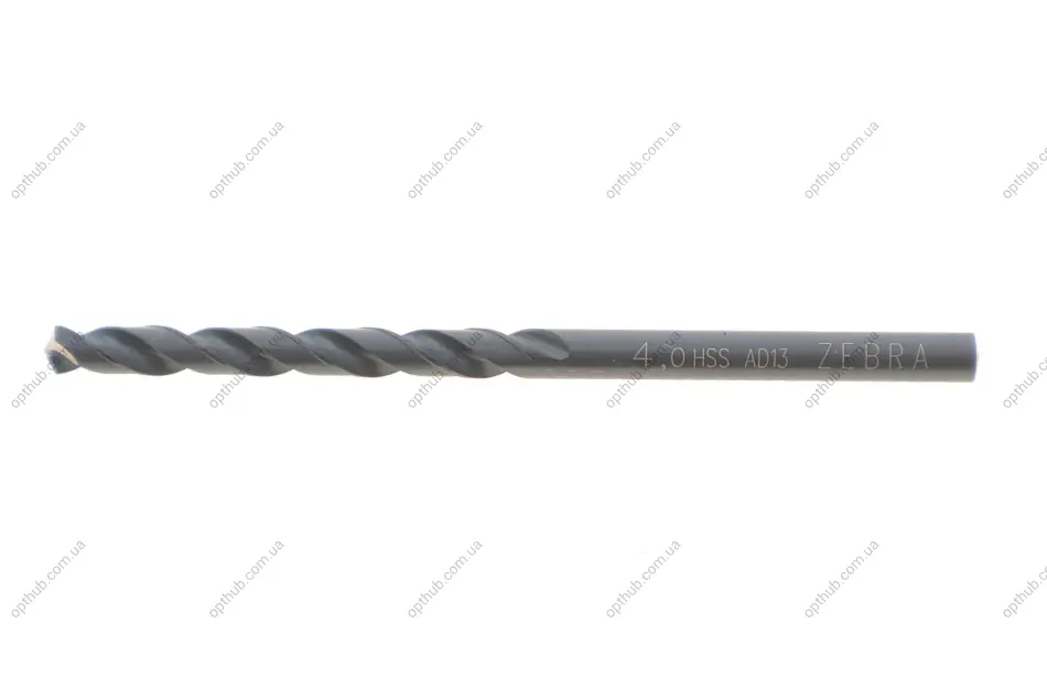 Сверло спиральное по металлу, HSS, DIN 338, D4,0 mm, ZEBRA {арт. } WURTH 0624000400 (фото 1)