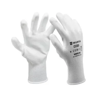 Перчатки защитные White PU, полиэстер, покрытие полиуретан, пара, р.10, RED LINE {арт. } WURTH 0899401110