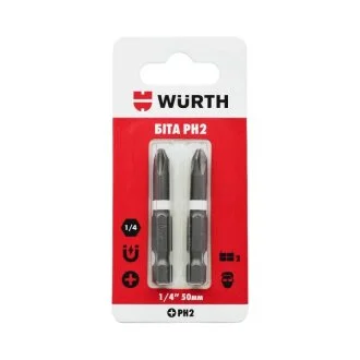 Бита PH2, 1/4IN, L50мм, 2шт. в блистере {арт. } WURTH 1614176692902