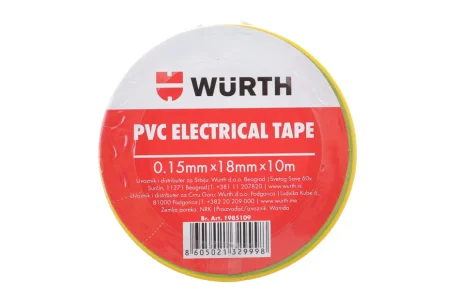 Изоляционная лента PVC, желто-зеленая, 18мм/10м {арт. } WURTH 1985109