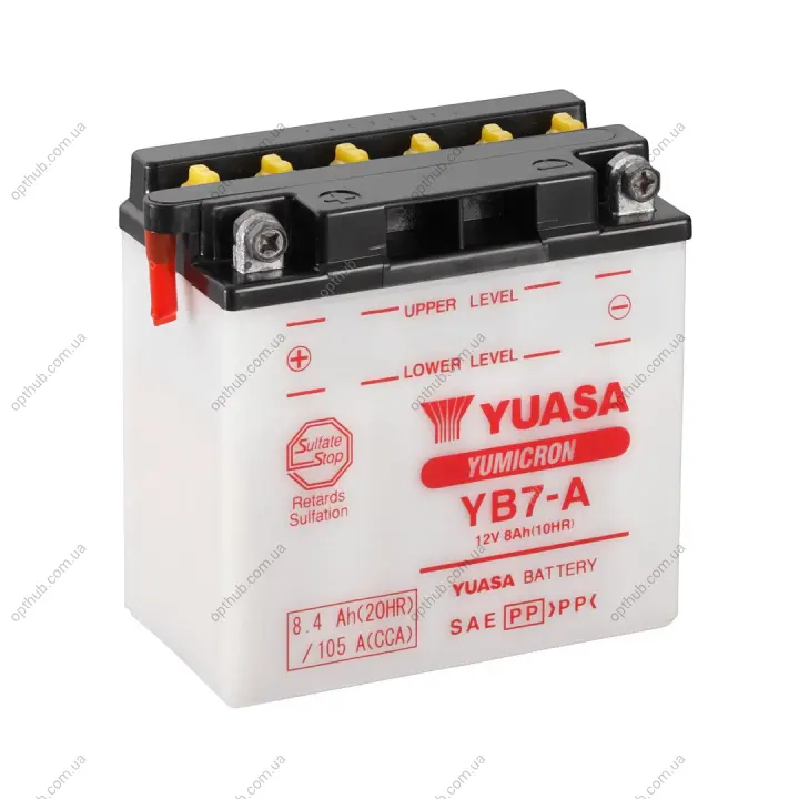 МОТО Yuasa 12V 8,4Ah YuMicron Battery (сухозаряжений) YUASA YB7-A (фото 1)