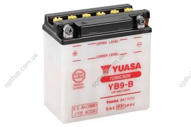 МОТО Yuasa 12V 9,5Ah YuMicron Battery (сухозаряжений) YUASA YB9-B (фото 1)