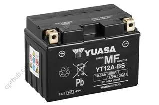 МОТО Yuasa 12V 10Ah MF VRLA Battery (сухозаряжений) YUASA YT12A-BS (фото 1)