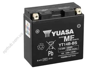 МОТО Yuasa 12V 12,6Ah MF VRLA Battery (сухозаряжений) YUASA YT14B-BS (фото 1)