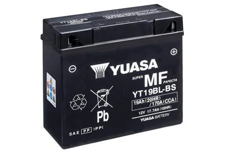МОТО Yuasa 12V 19Ah MF VRLA Battery (сухозаряжений) YUASA YT19BL-BS