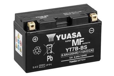 МОТО Yuasa 12V 6,5Ah MF VRLA Battery AGM (сухозаряжений) YUASA YT7B-BS