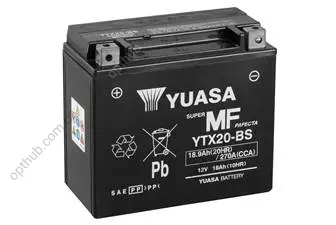 МОТО Yuasa 12V 18,9Ah MF VRLA Battery (сухозаряжений) YUASA YTX20-BS (фото 1)