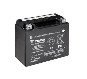 МОТО Yuasa 12V 18,9Ah High Performance MF VRLA Battery AGM (сухозаряжений) YUASA YTX20HL-BS