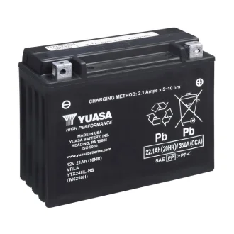 МОТО Yuasa 12V 22,1Ah High Performance MF VRLA Battery (сухозаряжений) YUASA YTX24HL-BS