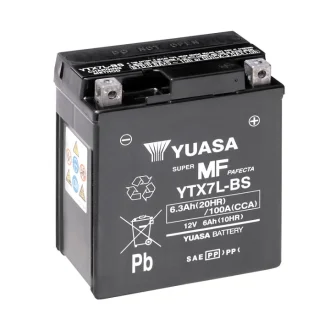 МОТО Yuasa 12V 6Ah MF VRLA Battery AGM (сухозаряжений) YUASA YTX7L-BS