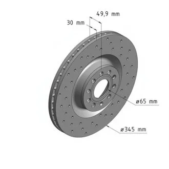 Диск гальмівний ПЕРЕДН SPORT Z AUDI A3 05/03-,SEAT LEON 05/05-,SKODA SUPERB 03/08-,VW EOS 03/06- -ua ZIMMERMANN 100.3301.52