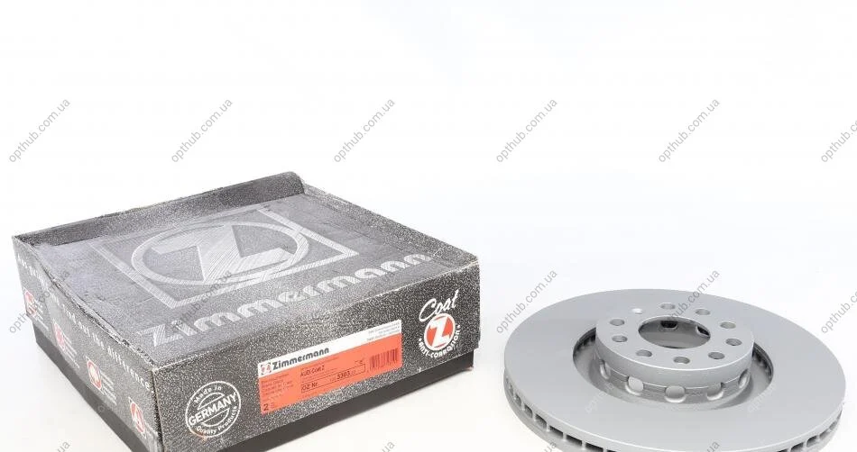 Диск гальмівний ПЕРЕДН AUDI A8 (4D2, 4D8) (03/94-12/02) F / AUDI A6 AVANT (4A, C4) (06/94-12/97) F -ua ZIMMERMANN 100.3303.20 (фото 1)