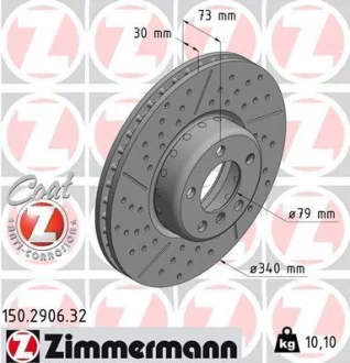 Диск гальмівний ZIMMERMANN 150.2906.32