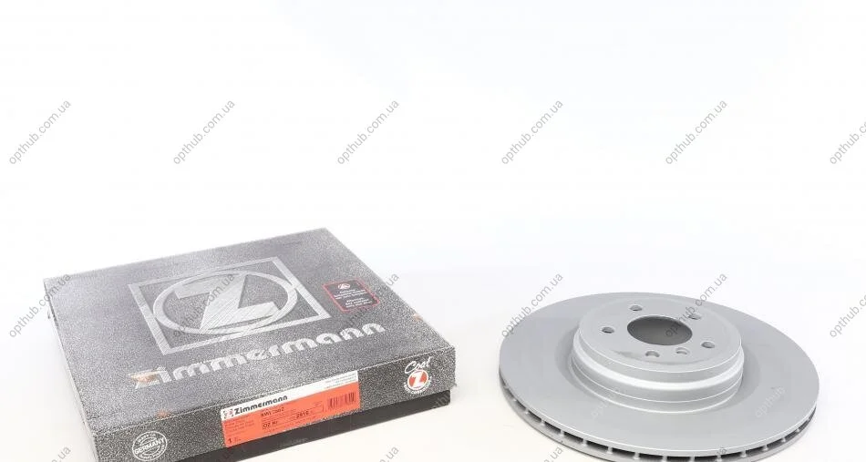 Диск гальмівний (задній) BMW 5 (F07/F11)/6 (F12)/7(F01/F02/F03/F04) 08- (370x24) (з покри (opt-om) ZIMMERMANN 150.2916.20 (фото 1)