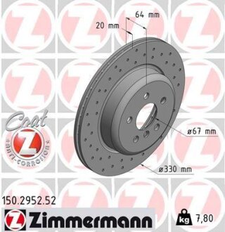 Диск гальмівний SPORT Z ЛЕВЫЙ ZIMMERMANN 150295252