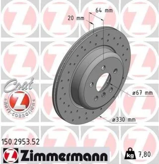 Диск гальмівний SPORT Z ПРАВЫЙ ZIMMERMANN 150295352