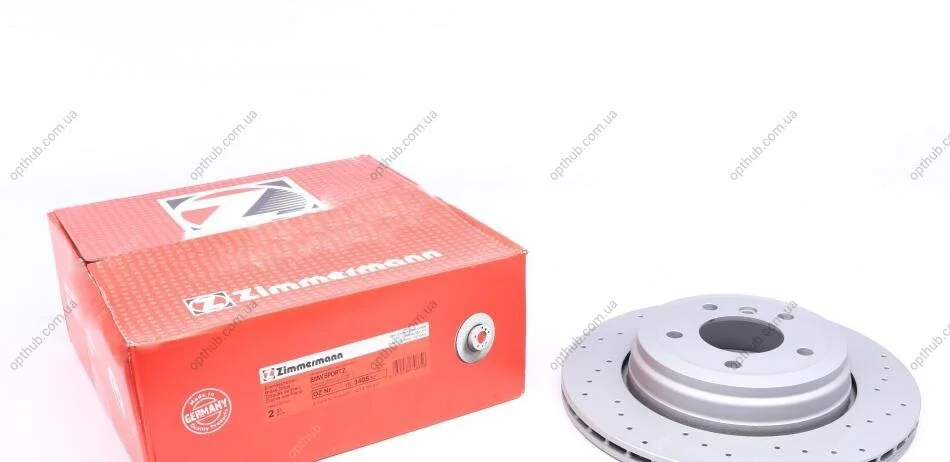 Диск гальмівний ЗАДН SPORT Z BMW 5 TOURING(E61) 06/04- 5(E60) 07/03- 6 CONVERTIBLE(E64) 04/04- 6(E -ua ZIMMERMANN 150.3405.52 (фото 1)