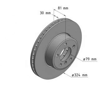 Диск гальмівний ПЕРЕДН BMW S?RIE 7 (E65) 730D, 730I, 735I 2002- -ua ZIMMERMANN 150.3407.20