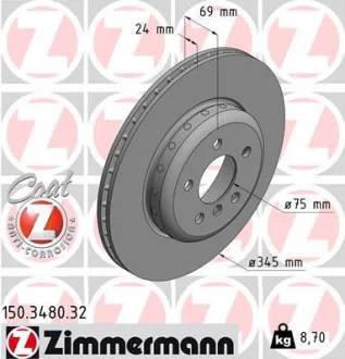 Диск гальмівний ZIMMERMANN 150.3480.32