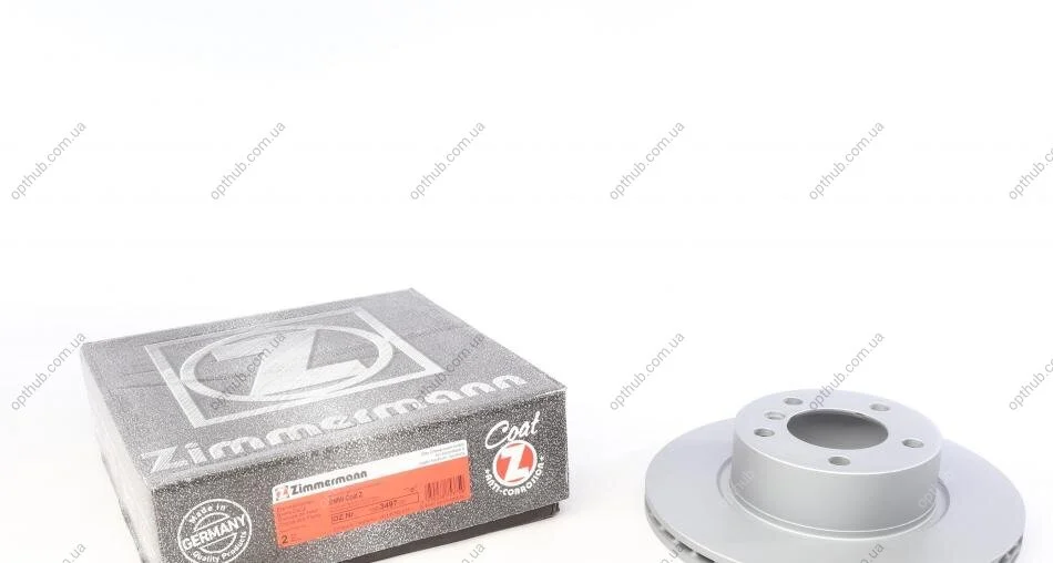 Диск гальмівний ПЕРЕДН BMW 1(F20) 118I 120I 2010-, 3(F30) 316D-320I 2012- -ua ZIMMERMANN 150.3497.20 (фото 1)