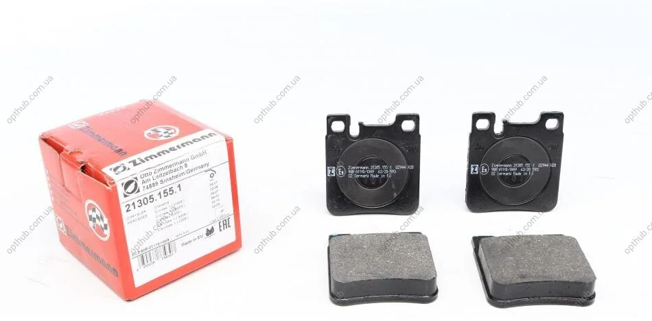 Колодки гальмівні дискові ЗАДН MERCEDES W210 95-02, W140 91-98 ZIMMERMANN 21305.155.1 (фото 1)