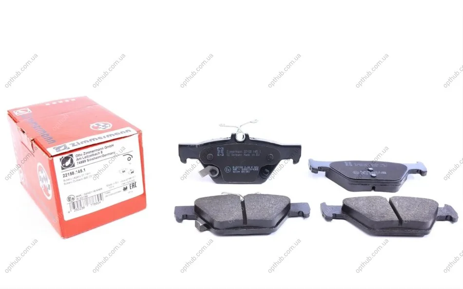 Колодки гальмівні дискові ЗАДН SUBARU LEGACY VI (BN, BS) 01/15- -ua ZIMMERMANN 22158.145.1 (фото 1)