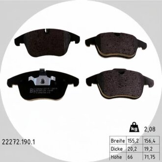 Колодки гальмівні дискові ПЕРЕДН JAGUAR XE (X760) 03/15- -ua ZIMMERMANN 22272.190.1