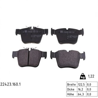 Колодки гальмівні дискові ЗАДН MB C-CLASS (W205)(S205) 12/13- -ua ZIMMERMANN 22423.160.1