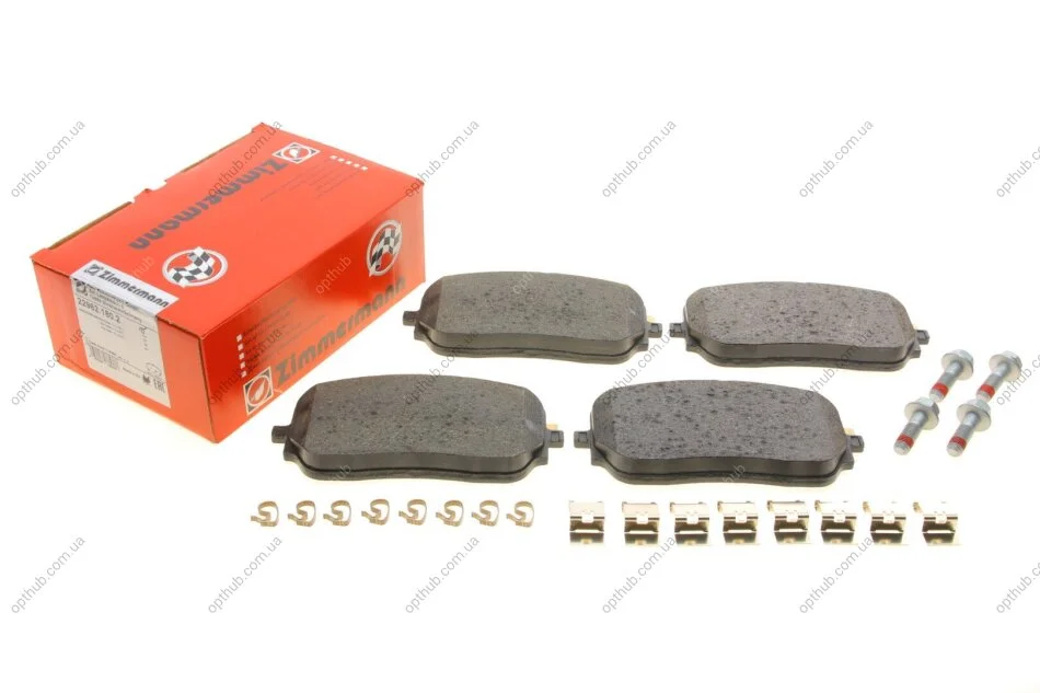 Колодки гальмівні (передні) MB GLE (V167/X167) 18- (з гвинтами гальмівних сателітів) (opt-om) ZIMMERMANN 22962.180.2 (фото 1)