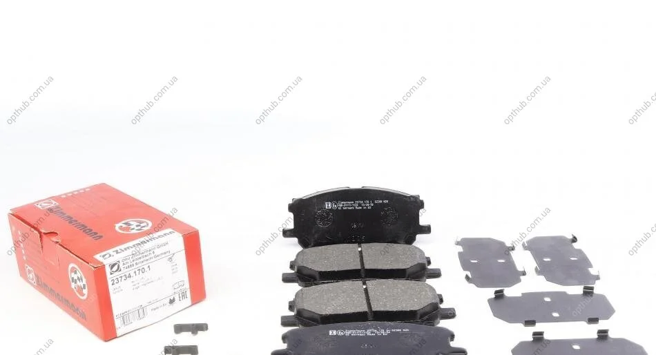 Колодки гальмівні дискові ПЕРЕДН LEXUS RX300 03-,RX350 06-,RX400 04-,RX400 FWD 05- -ua ZIMMERMANN 23734.170.1 (фото 1)