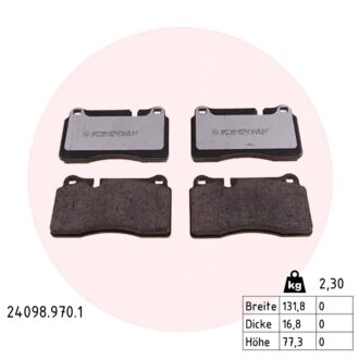 Колодки гальмівні (передні) VW Touareg 02- (Brembo) (з низьким продукуванням пилу) UA63 ZIMMERMANN 24098.970.1