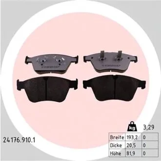 Колодки гальмівні дискові ПЕРЕДН СЕРИЯ RD:Z MB M(W164) ML63AMG,R(W251)CLASS R63 AMG 01/06- -ua ZIMMERMANN 24176.910.1