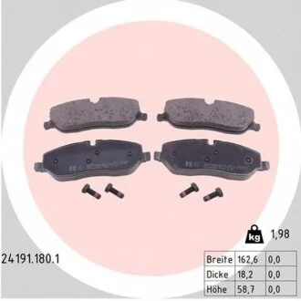 Колодки гальмівні дискові ПЕРЕДН LANDROVER DISCOVERY III-IV 2.7TD 4.4 04-,RANGE ROVER III 3.0TD 4. -ua ZIMMERMANN 24191.180.1