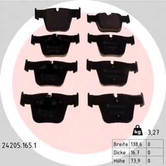 Колодки гальмівні дискові ПЕРЕДН MB CL-SERIES CL63 AMG 5.5,6.0,6.2 06-,S-SERIES S63 AMG 5.5,6.0,6. -ua ZIMMERMANN 24205.165.1