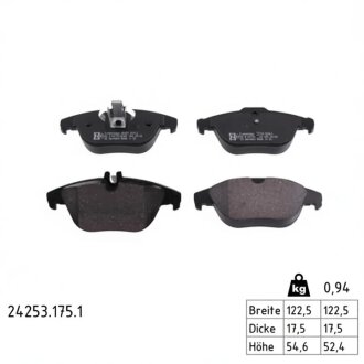 Колодки гальмівні дискові ЗАДН MB GLK (X204) 280 4 MATIC, 350 4 MATIC, 220 CDI 4 MATIC, 320 CDI 4 -ua ZIMMERMANN 24253.175.1