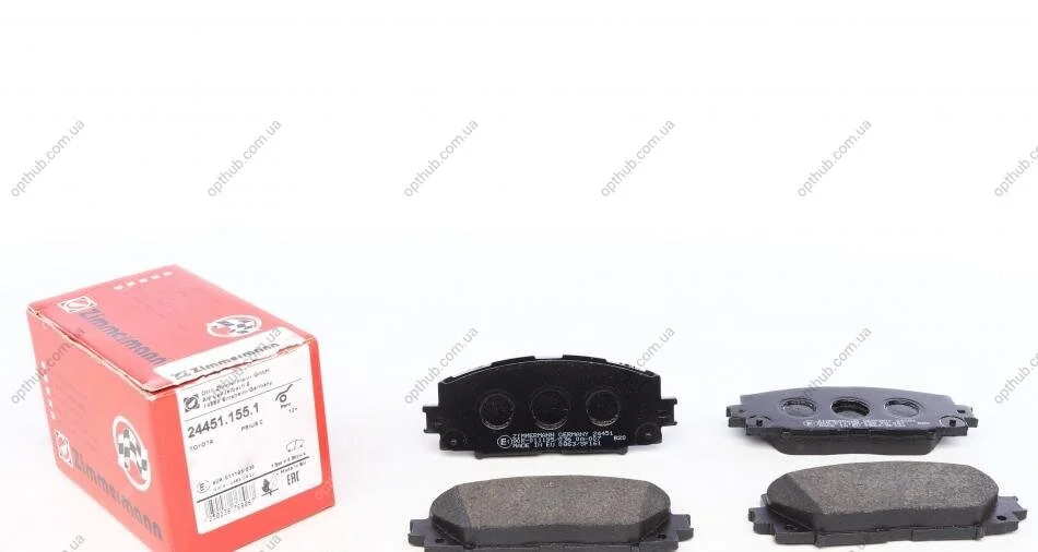 Колодки гальмівні дискові ПЕРЕДН LEXUS CT 200H 2011-,TOYOTA PRIUS 1.8HYBRID 09- -ua ZIMMERMANN 24451.155.1 (фото 1)