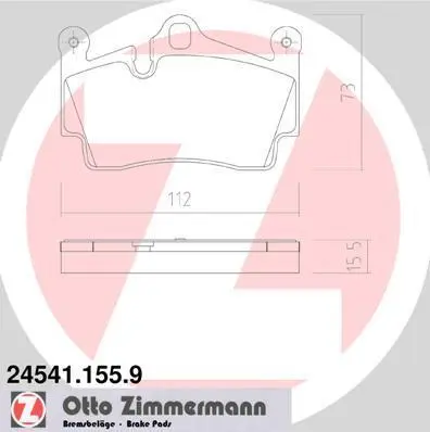 Колодки гальмівні дискові, комплект ZIMMERMANN 245411559 (фото 1)