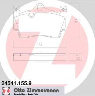 Колодки гальмівні дискові, комплект ZIMMERMANN 245411559