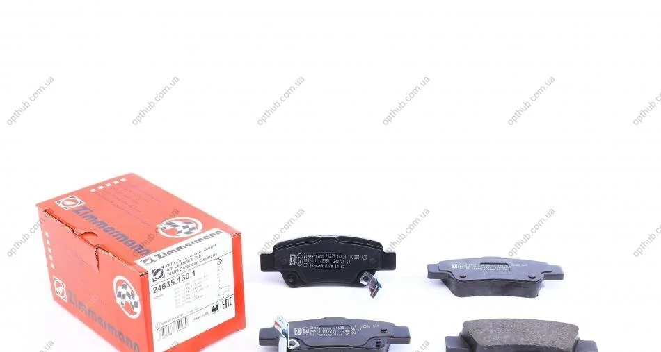 Колодки гальмівні (задні) Honda CR-V III/IV 06- (Bendix-Bosch) UA63 ZIMMERMANN 24635.160.1 (фото 1)