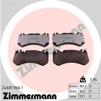 Колодки гальмівні дискові ПЕРЕДН СЕРИЯ RD:Z MB SL(R230) 600 06-,CLASS S COUP? (C216) CL600 06- ZIMMERMANN 24681.966.1
