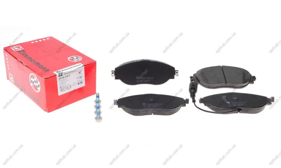 Колодки гальмівні (передні) Audi A3/Skoda Octavia III/VW Passat/Golf 13- (TRW) (з датчиком) UA63 ZIMMERMANN 24738.200.2 (фото 1)