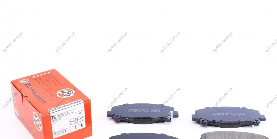 Колодки гальмівні дискові ПЕРЕДН HONDA ACCORD IX/ ACCORD IX SW 2.0, 2.4, 2.2 I-DTEC 07/08- ZIMMERMANN 24766.175.1 (фото 1)