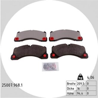 Колодки гальмівні дискові ПЕРЕДН СЕРИЯ RD:Z PORSCHE PANAMERA 4.8 2011- -ua ZIMMERMANN 25007.968.1