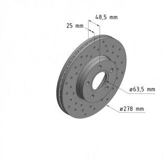 Диск гальмівний ПЕРЕДН SPORT Z FORD C-MAX II 2/07- FOCUS C-MAX 10/03-4/08 FOCUS III,CC,SW 1/08-,VO -ua ZIMMERMANN 250.1352.52