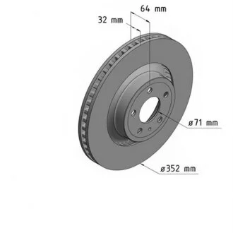 Диск тормозной передний MUSTANG COUPE 01.2015 - ZIMMERMANN 250.1386.20