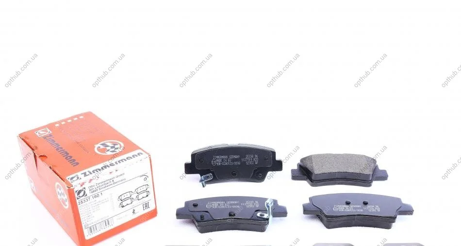Колодки гальмівні (задні) Kia Ceed/Rio III/Hyundai Accent/Tucson/i20/i30/i40 10- (Akebono) UA63 ZIMMERMANN 25337.160.1 (фото 1)