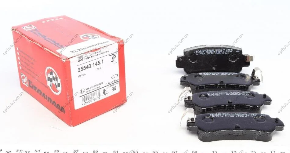 Колодки тормозные дисковые задние MAZDA CX-5 2.0 2011-, 2.2D 2012- ZIMMERMANN 25540.145.1 (фото 1)